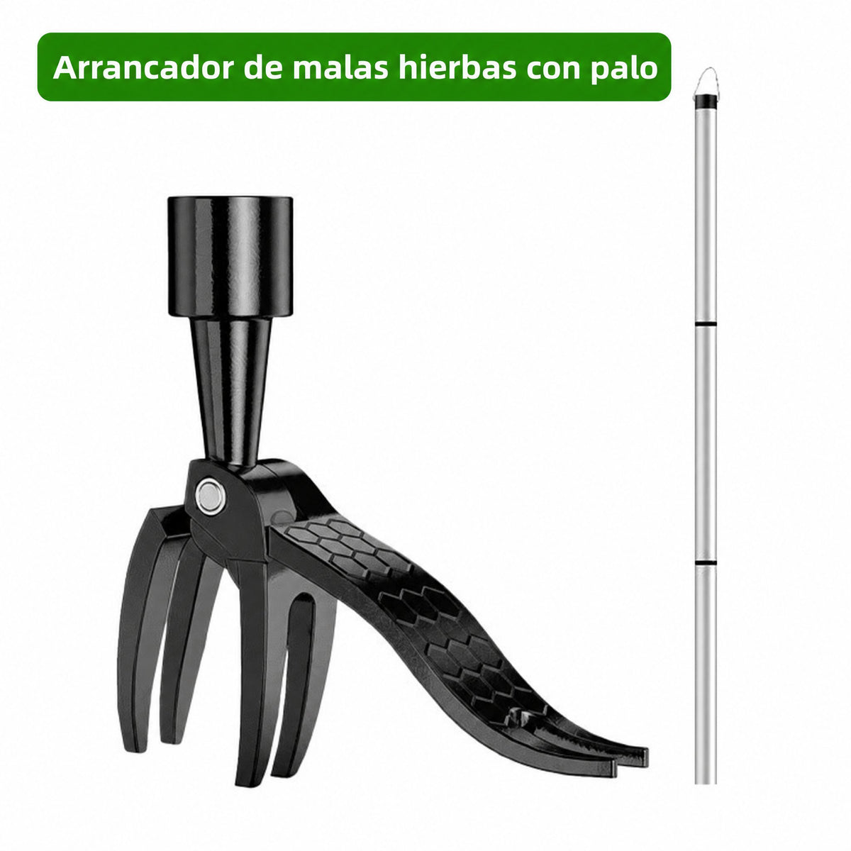 Herramienta quitahierbas de pie con mango largo