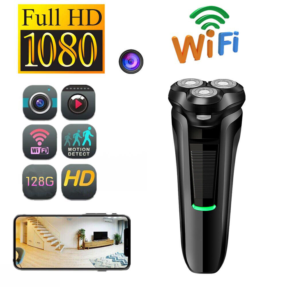Mini cámara de seguridad con forma de afeitadora, WiFi, HD 1080P y detección de movimiento