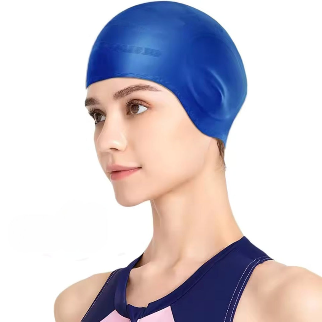 HydroFit – Gorro de natación de silicona con protección para los oídos