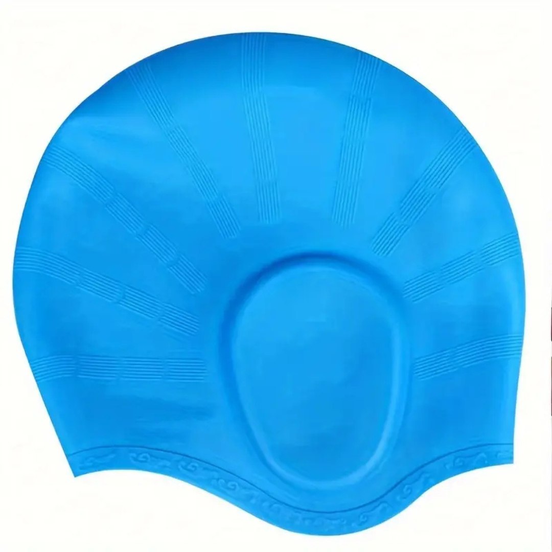 HydroFit – Gorro de natación de silicona con protección para los oídos