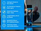 Wasserstoff-Wasserflasche | Cargador USB, dispositivos energizantes y perfecto para dieta, hidratación y bienestar.