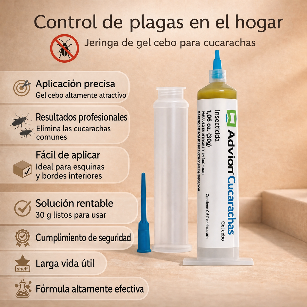 Jeringa de gel para control de plagas en interiores Eliminación de cucarachas