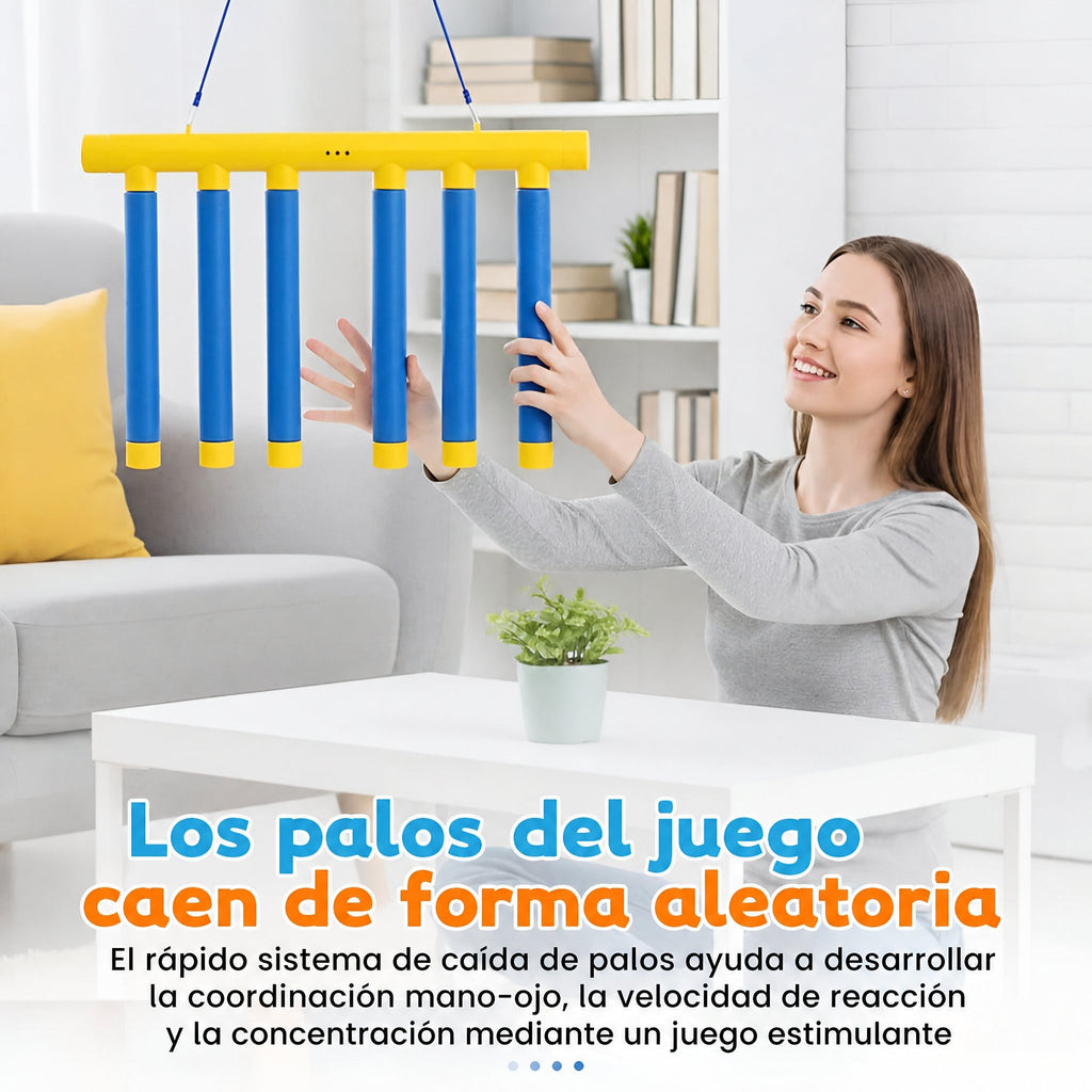 Juego de reflejos para niños, entrenador de reacción, desafío de palos que caen