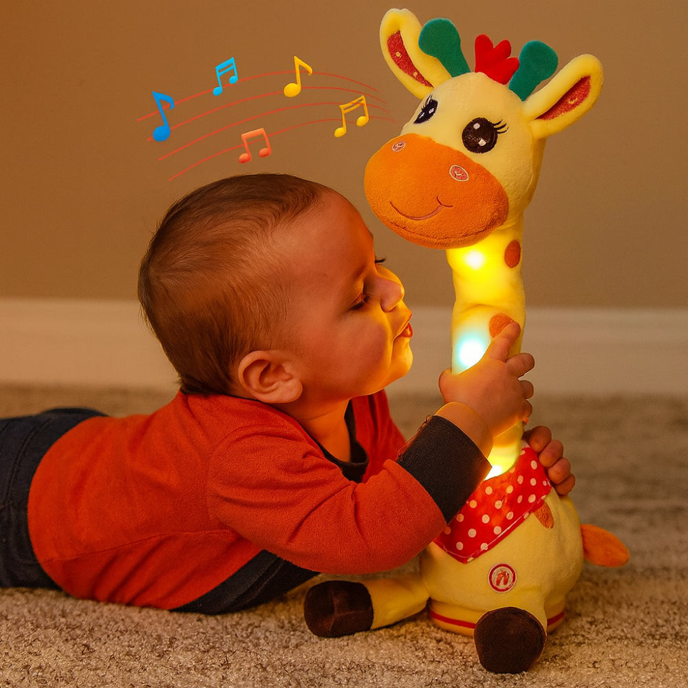 Juguete de peluche interactivo jirafa cantante, compañero musical para niños