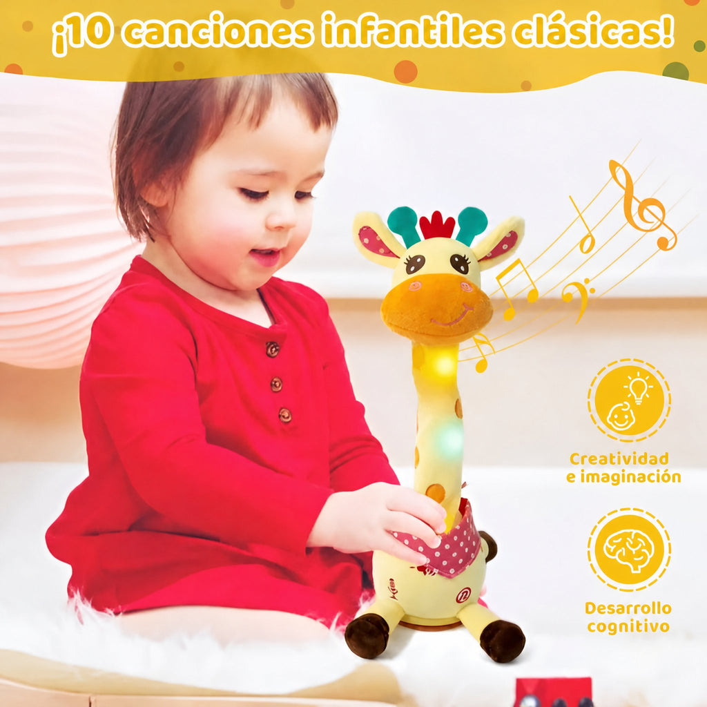 Juguete de peluche interactivo jirafa cantante, compañero musical para niños