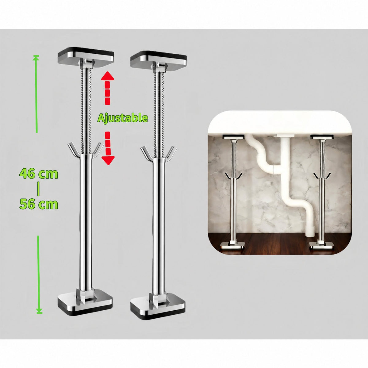 Kit de soporte para fregadero bajo encimera