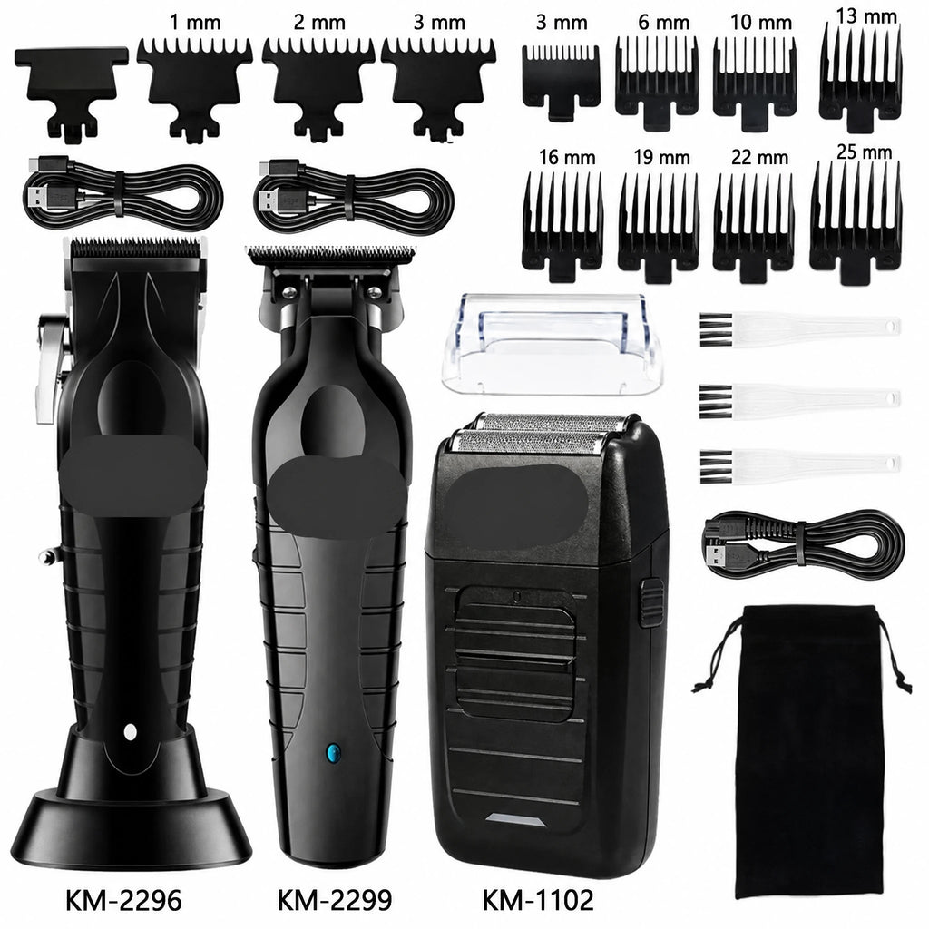 Kit profesional masculino de cortapelos y afeitadora eléctrica