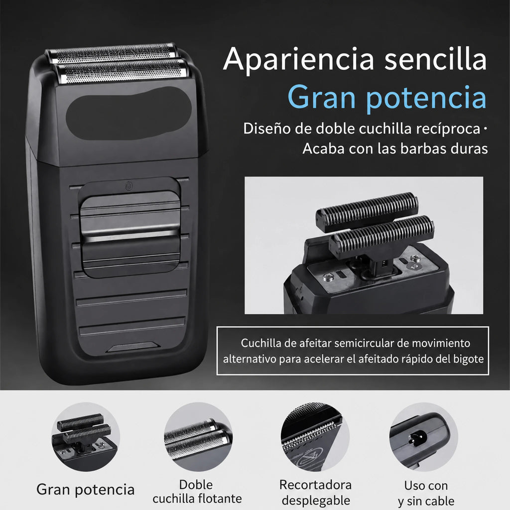 Kit profesional masculino de cortapelos y afeitadora eléctrica