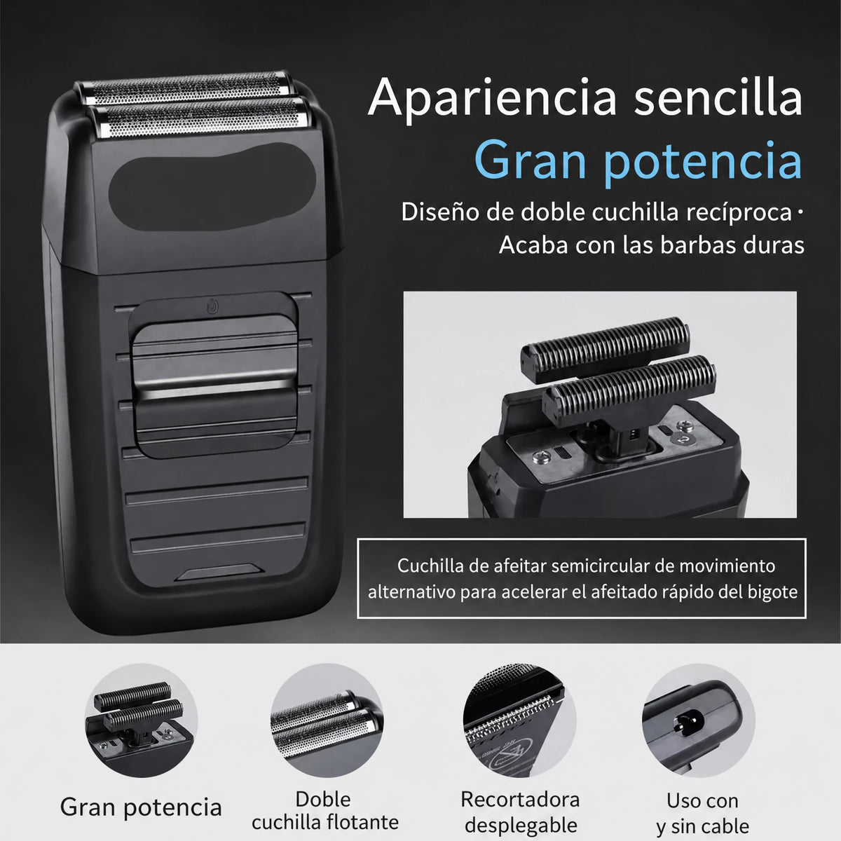Kit profesional masculino de cortapelos y afeitadora eléctrica