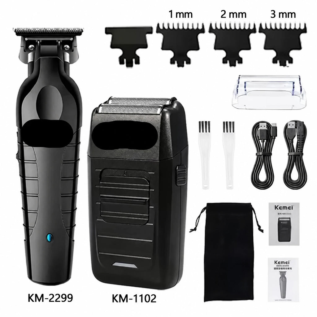 Kit profesional masculino de cortapelos y afeitadora eléctrica