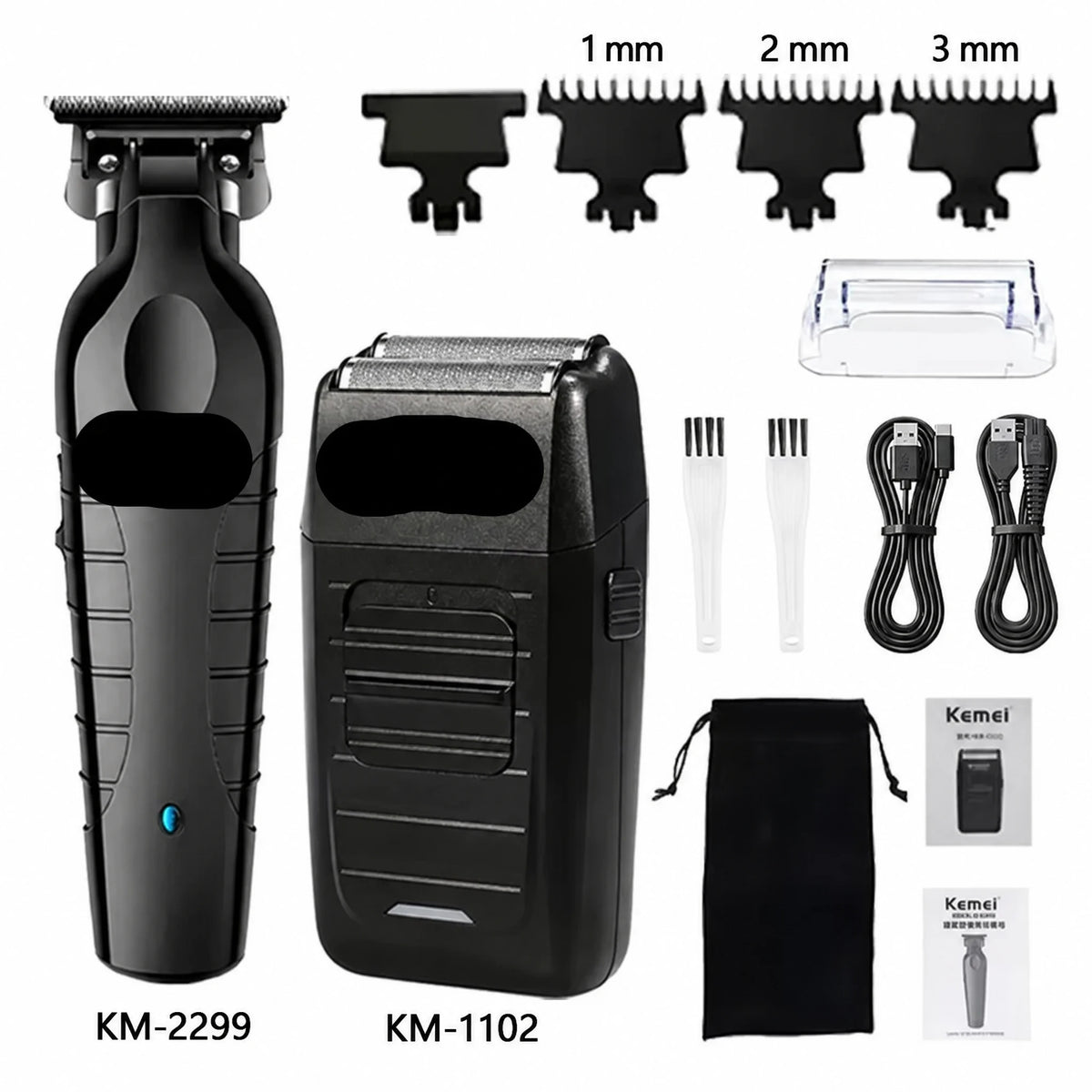 Kit profesional masculino de cortapelos y afeitadora eléctrica