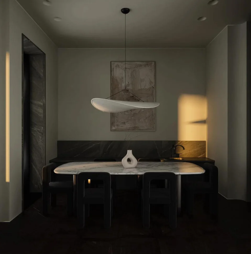 Lámpara colgante SoraHaze estilo Japandi con luz relajante