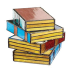 Lámpara libro de vidrio esmaltado | Iluminación artesanal