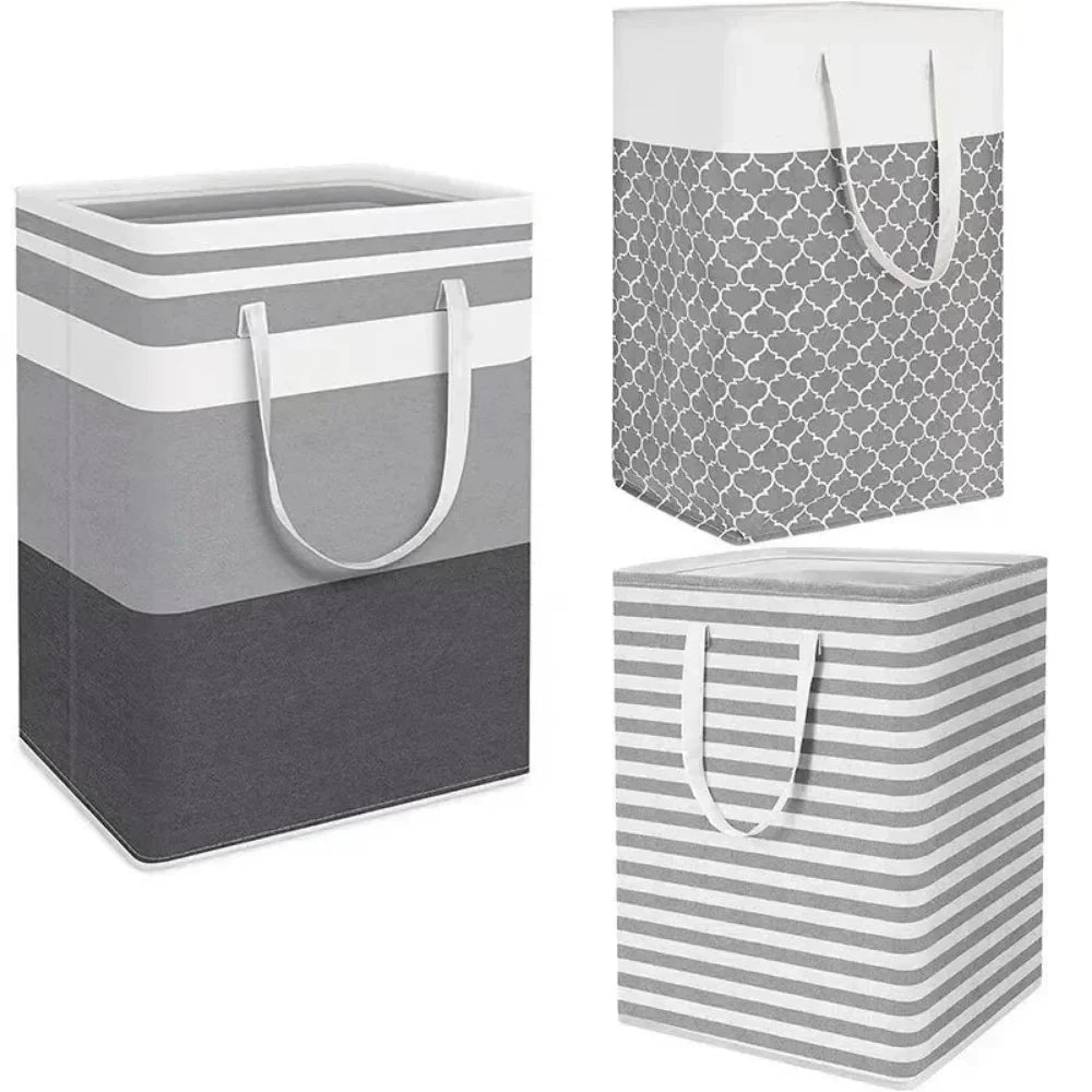 Lauva | Cesto de ropa impermeable de 75 L | Cesto plegable de tela con asas