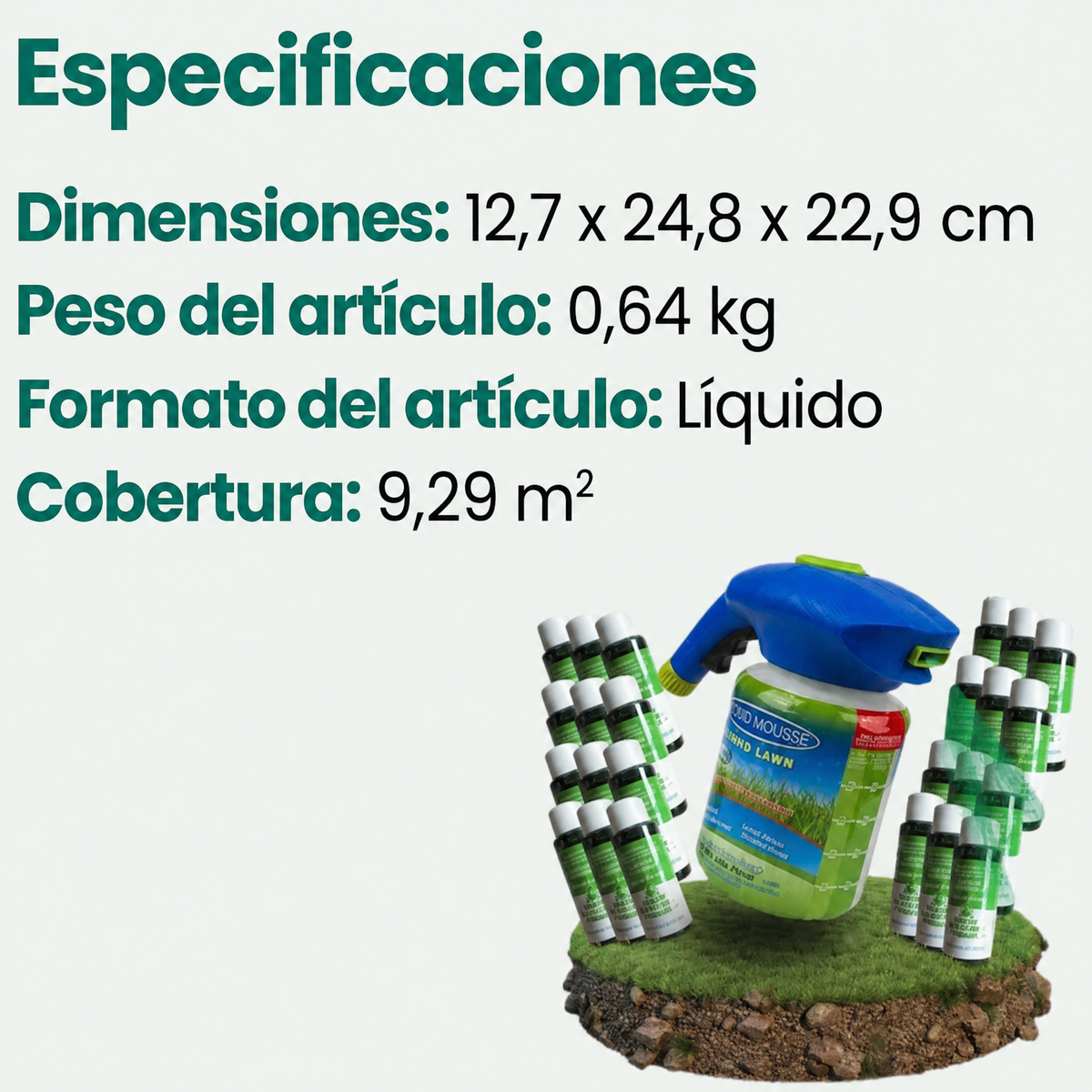Liquid Lawn Hydro Mousse Spray On Grass Seed | Aplicación sencilla para céspedes irregulares y zonas de mucho tránsito