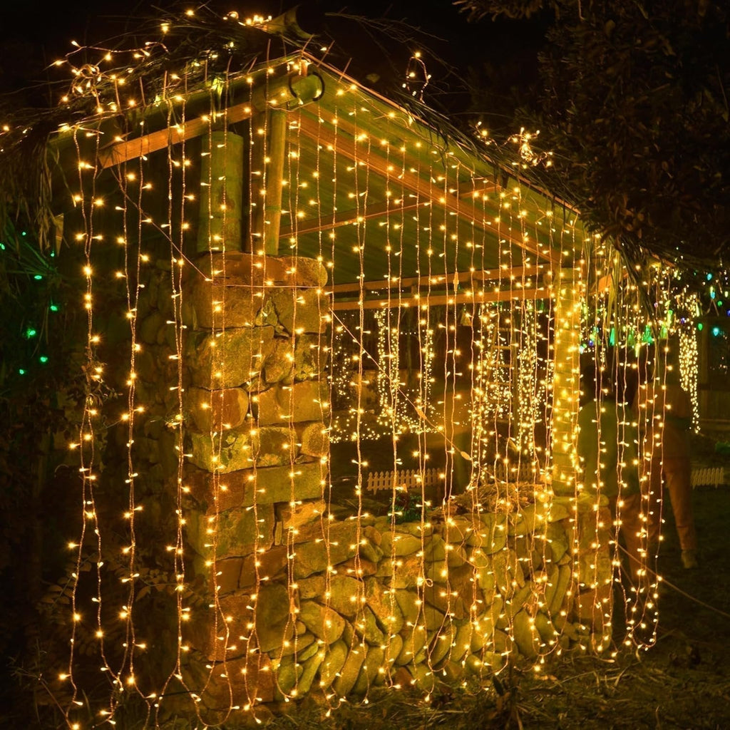 Luces de Navidad para Cortina con 8 Modos de Control - Luces Decorativas Colgantes de Navidad con Control Remoto