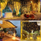 Luces de Navidad para Cortina con 8 Modos de Control - Luces Decorativas Colgantes de Navidad con Control Remoto