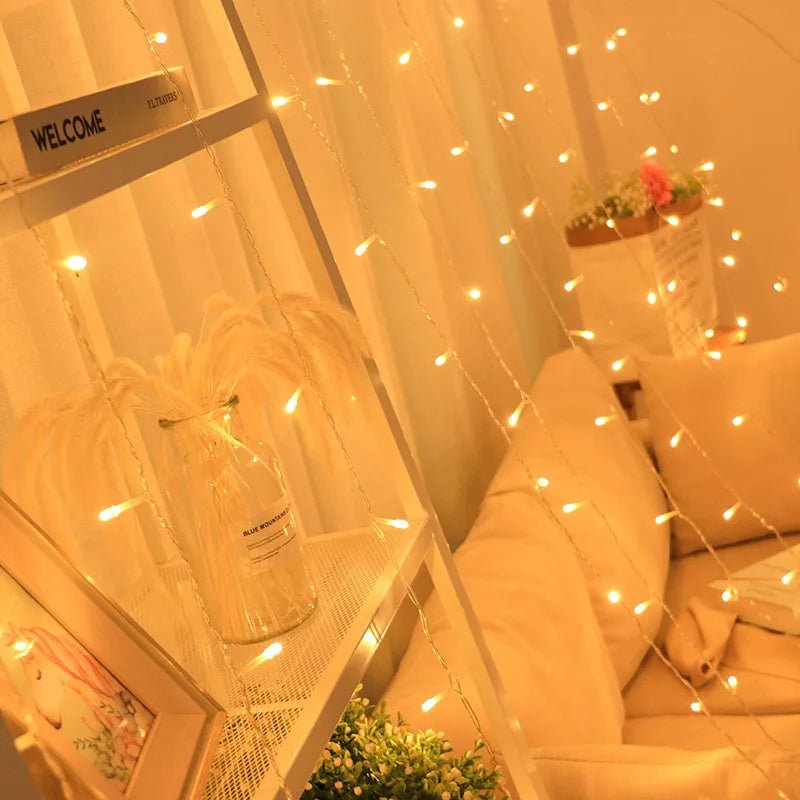 Luces de Navidad para Cortina con 8 Modos de Control - Luces Decorativas Colgantes de Navidad con Control Remoto