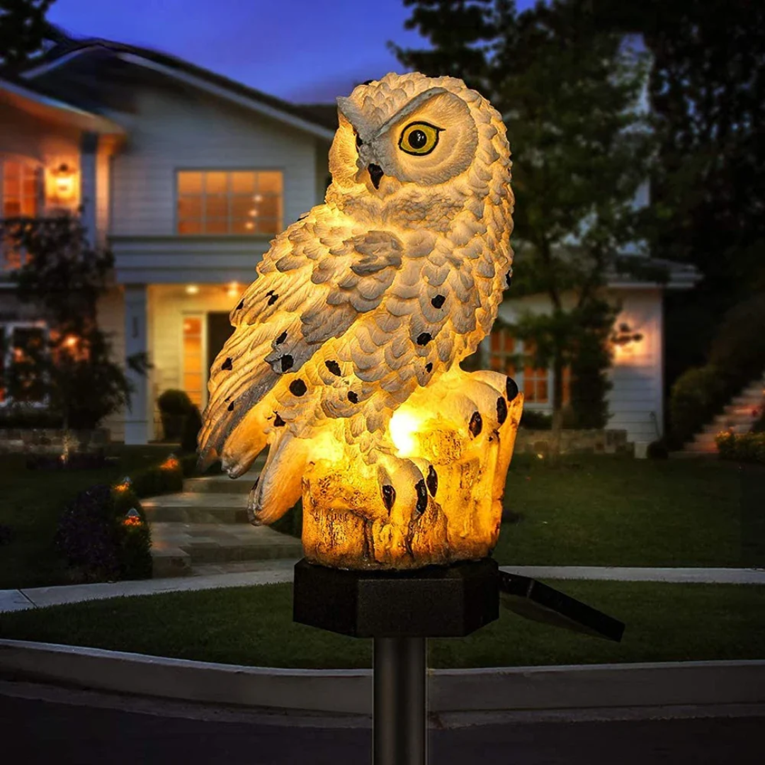 Luz de Jardín Solar Búho para Exterior con Estaca para Senderos
