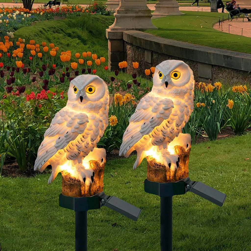 Luz de Jardín Solar Búho para Exterior con Estaca para Senderos