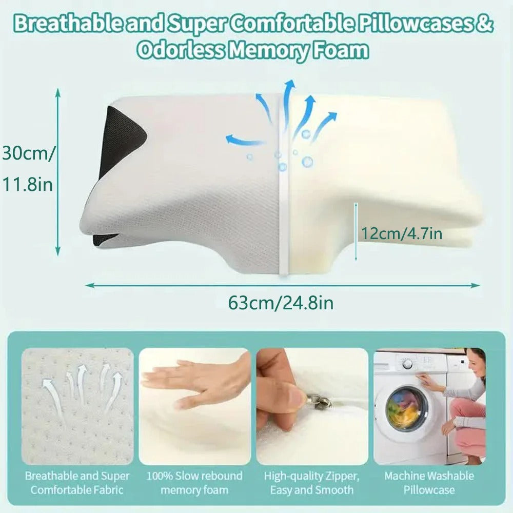 Schmetterlings-Nackenstützkissen aus Memory-Schaum | Ergonómico, hipoalergénico e ideal para todas las posiciones de seguridad.