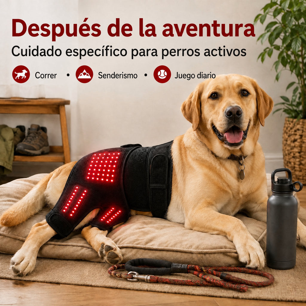 Manga de terapia de luz roja portátil para perros, para el cuidado en casa de la zona lumbar y patas traseras/caderas.