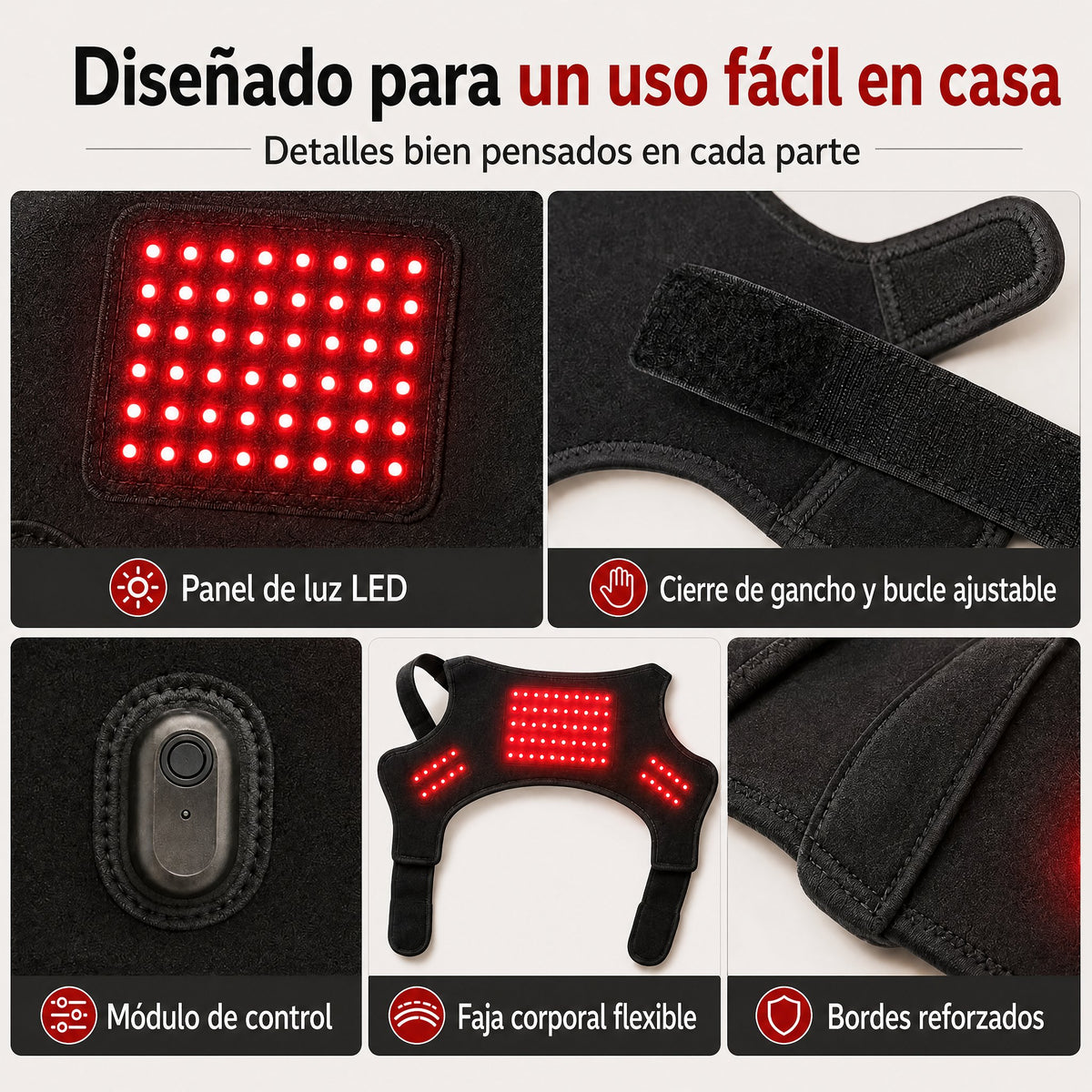 Manga de terapia de luz roja portátil para perros, para el cuidado en casa de la zona lumbar y patas traseras/caderas.