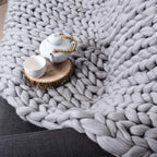 Manta Chunky Knit – Manta de lana acogedora para cualquier habitación – Suave y cálida – Perfecta para sofá y cama