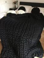 Manta Chunky Knit – Manta de lana acogedora para cualquier habitación – Suave y cálida – Perfecta para sofá y cama