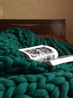 Manta Chunky Knit – Manta de lana acogedora para cualquier habitación – Suave y cálida – Perfecta para sofá y cama
