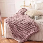 Manta Chunky Knit – Manta de lana acogedora para cualquier habitación – Suave y cálida – Perfecta para sofá y cama