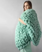Manta Chunky Knit – Manta de lana acogedora para cualquier habitación – Suave y cálida – Perfecta para sofá y cama