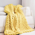 Manta Chunky Knit – Manta de lana acogedora para cualquier habitación – Suave y cálida – Perfecta para sofá y cama