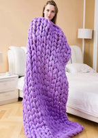 Manta Chunky Knit – Manta de lana acogedora para cualquier habitación – Suave y cálida – Perfecta para sofá y cama