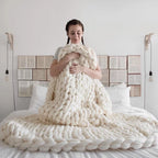 Manta Chunky Knit – Manta de lana acogedora para cualquier habitación – Suave y cálida – Perfecta para sofá y cama
