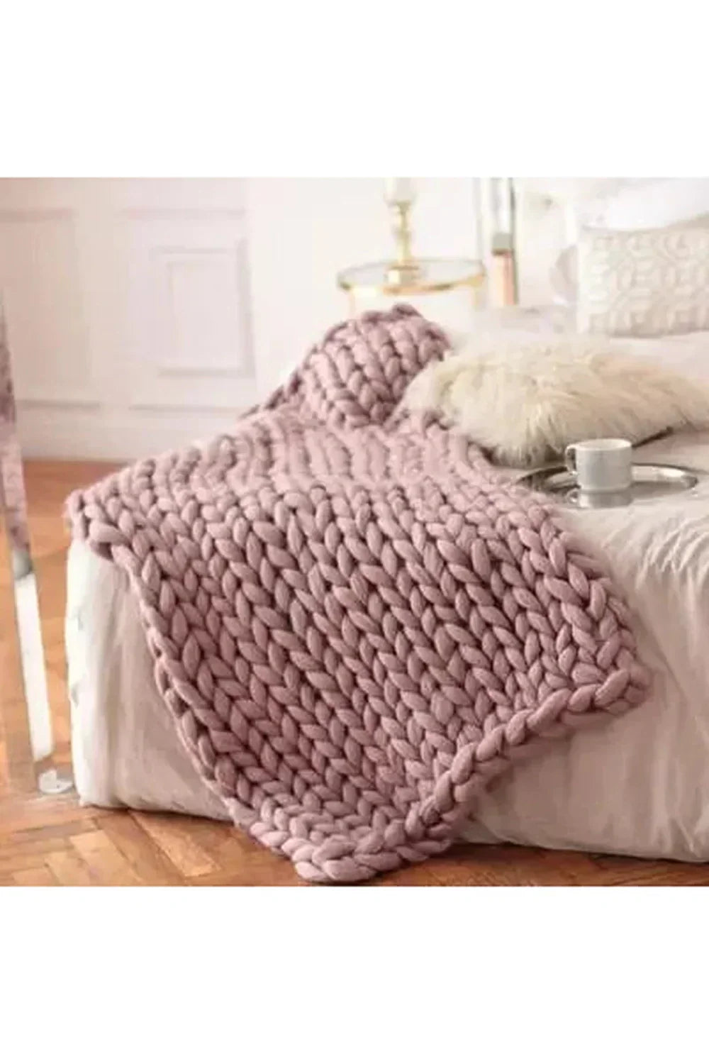 Manta de punto grueso Cozy Knit Chunky Blanket