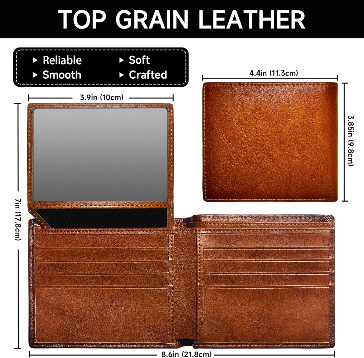 Cartera plegable premium para hombre con protección RFID