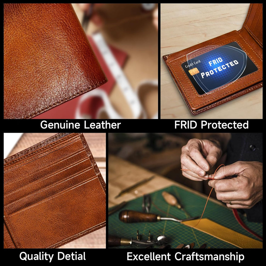 Cartera plegable premium para hombre con protección RFID