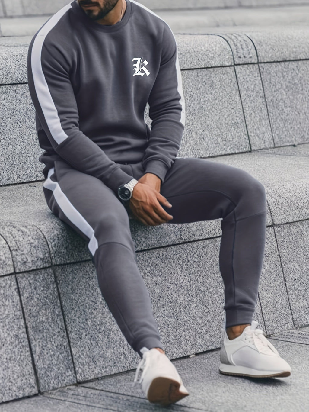 Conjunto de chándal de 2 piezas para hombre con bloques de color