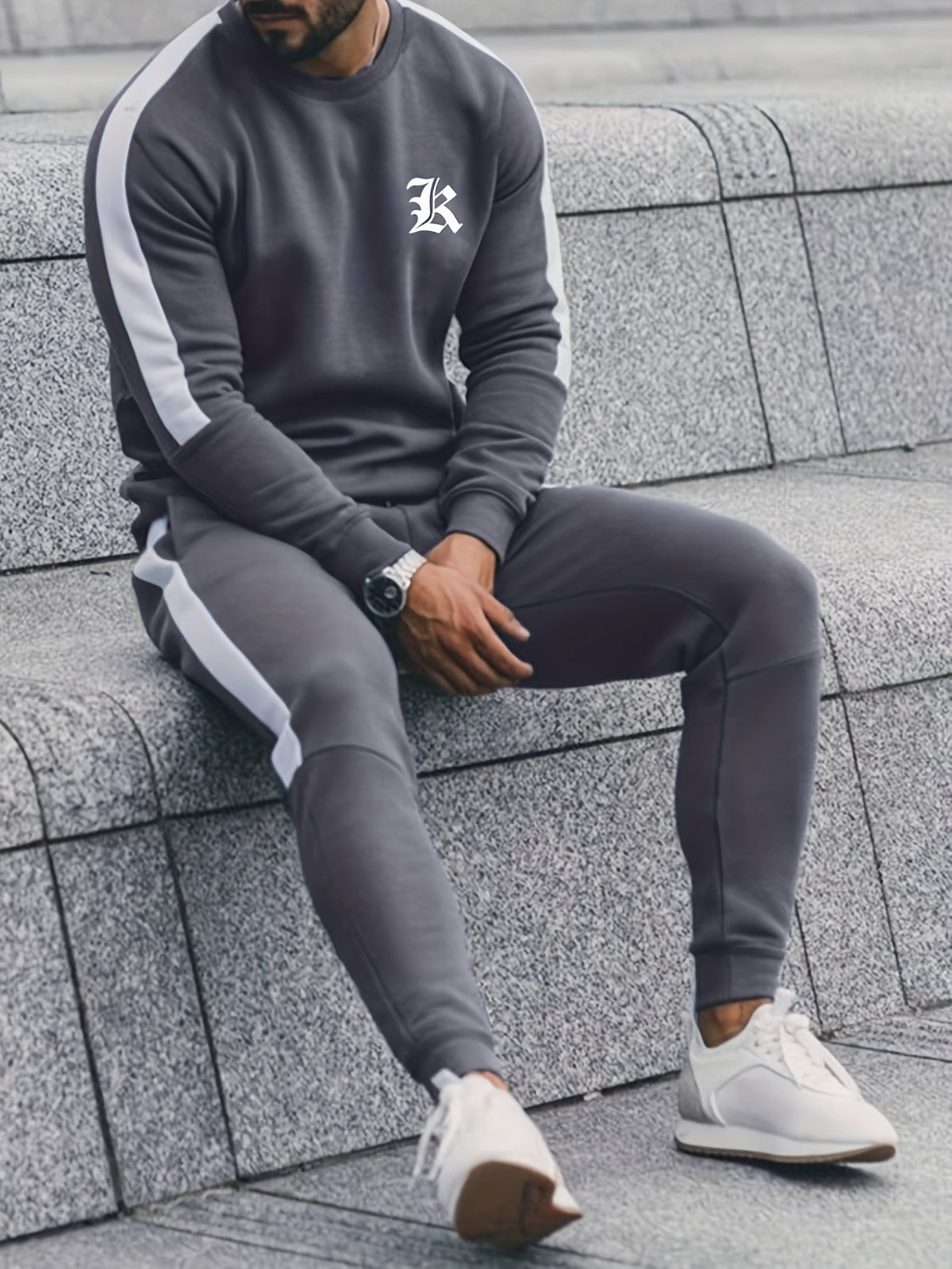 Conjunto de chándal de 2 piezas para hombre con bloques de color