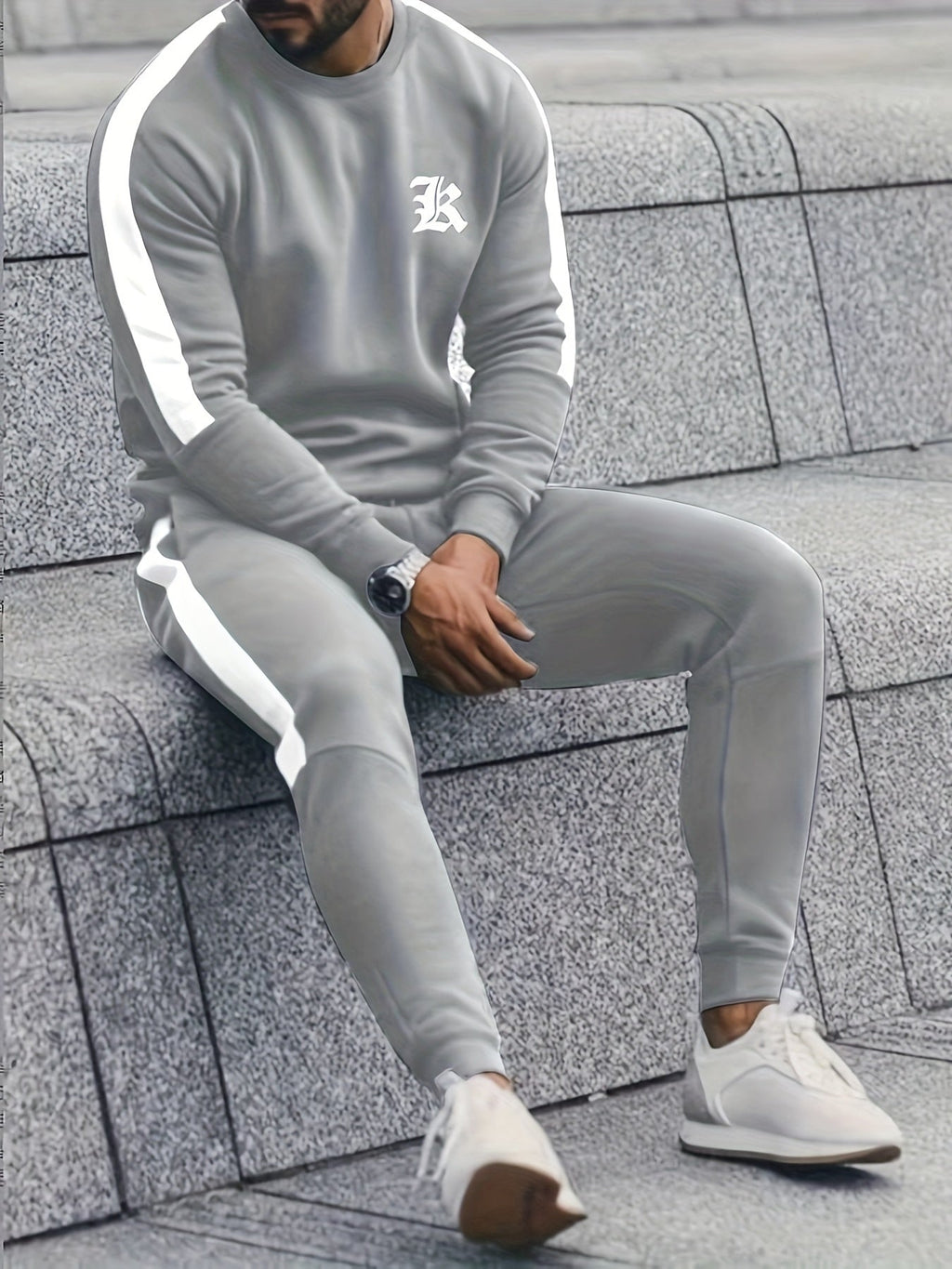 Conjunto de chándal de 2 piezas para hombre con bloques de color