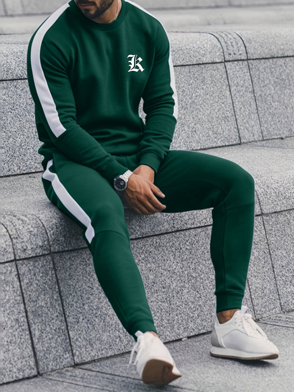Conjunto de chándal de 2 piezas para hombre con bloques de color