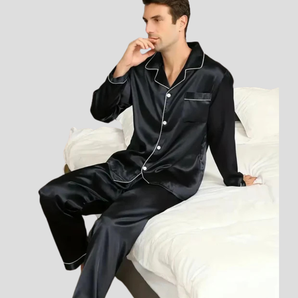 Conjunto de pijama elegante de dos piezas para hombre