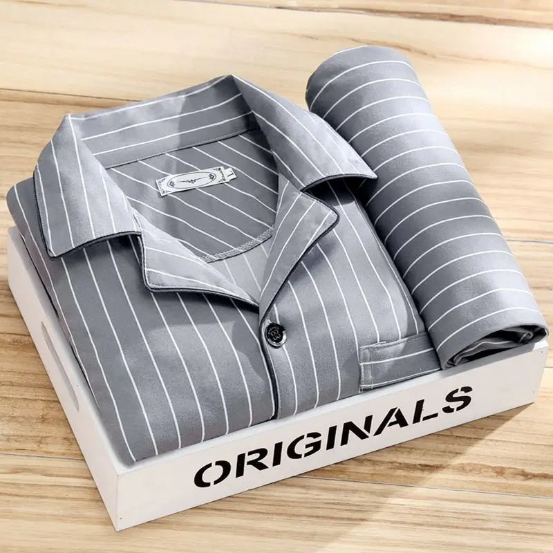 Conjunto de pijama suave de lujo para hombre - Ropa de estar por casa transpirable