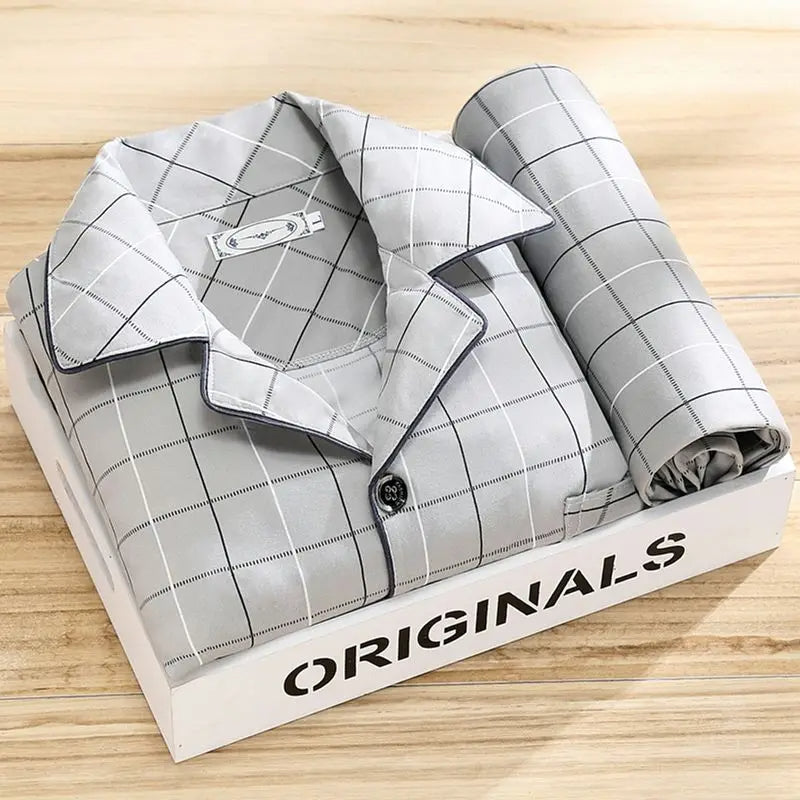 Conjunto de pijama suave de lujo para hombre - Ropa de estar por casa transpirable