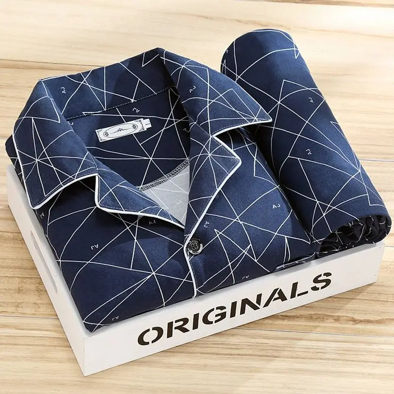 Conjunto de pijama suave de lujo para hombre - Ropa de estar por casa transpirable