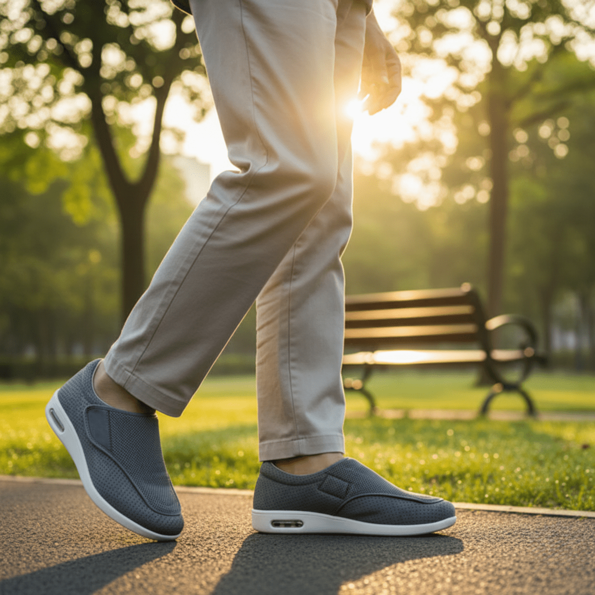 Zapatos para diabéticos SWELLCOMFORT para hombre: ajuste ancho, comodidad con espuma viscoelástica