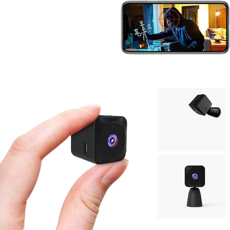 Mini cámara de seguridad oculta para interiores 4K WiFi con visión nocturna