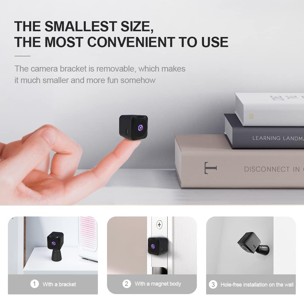 Mini cámara de seguridad oculta para interiores 4K WiFi con visión nocturna