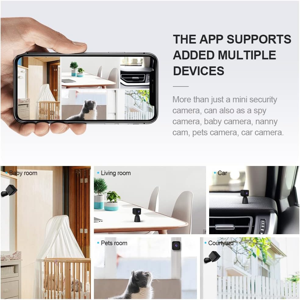 Mini cámara de seguridad oculta para interiores 4K WiFi con visión nocturna